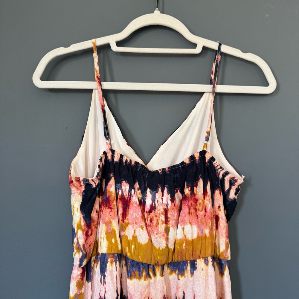 One Clothing Los Angeles Tie-Dye Maxi Dress Size Medium Colorful Bohemian Chic - Picture 7 of 11